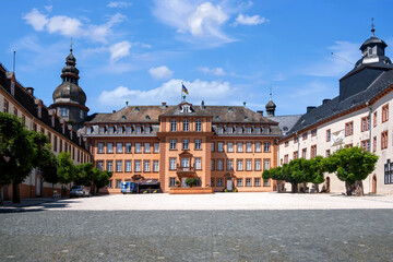 Fototapeta premium Recidence in Bad Berleburg on a sunny day in summer, Nordrhein-Westfalen, Germany