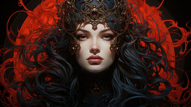 Enchanting Symmetry: Abstract and Intricate Line Art Blooms Against a Captivating Background, Creating a Mesmerizing Backdrop of Colors, Silver, Gold, and Black-White, Fit for Wallpaper, Generative AI