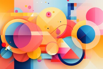 Vibrant and Playful Abstract Geometry, Exploring Harmony and Contrast, Generative AI