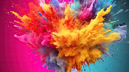 Incredible color bomb explosion during Holi. made using generative AI tools