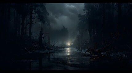 Dark backgrounds with moody atmosphere Generative AI