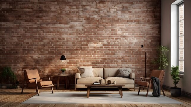 Brick backgrounds with textured brick walls and industrial aesthetics Generative AI