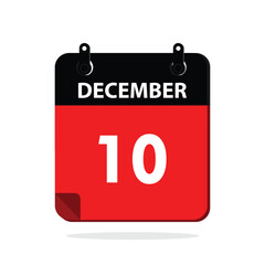 calender icon, 10 december icon with white background