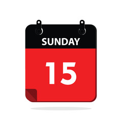 calender icon, 15 sunday icon with white background