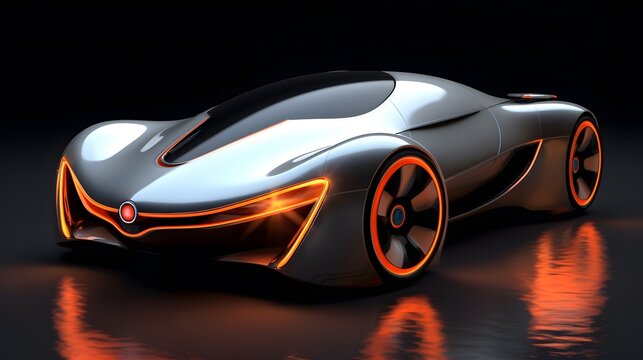Futuristic self-driving sport car 