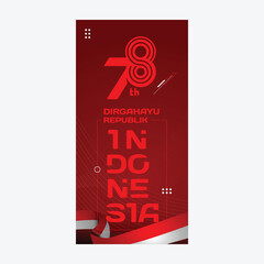 Vertical banner illustration of indonesia independence day celebration template