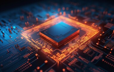 Obraz premium AI processor on a electronic circuit board