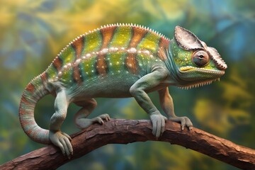 Up up and personal with the common chameleon, often known as the Mediterranean chameleon. focused work on a small number of themes