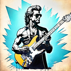 rock star with guitar