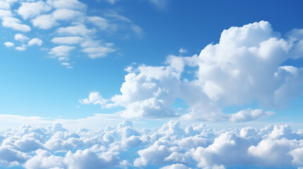 Naklejka na ściany i meble Beautiful blue sky and clouds with daylight natural background. Generative ai.