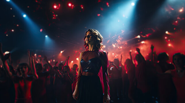 Female Pop singer Performing for Fans