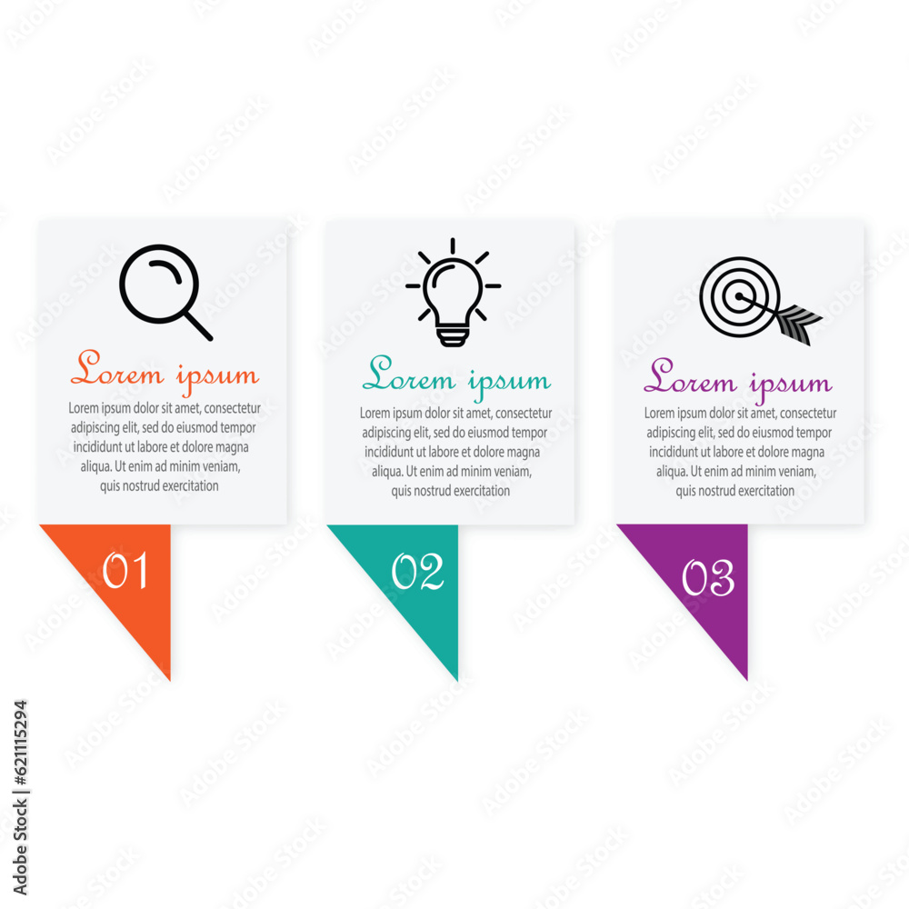 Wall mural 3 elements scheme, diagram. Three connected circles. Infographic template.