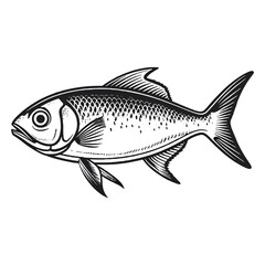 Mesmerizing Marine Art: Fish Black Tetra in Exquisite 2D Illustration