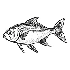 Mesmerizing Marine Art: Fish Black Tetra in Exquisite 2D Illustration
