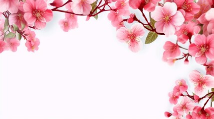 Obraz premium Pink flower copy space background. AI Generated