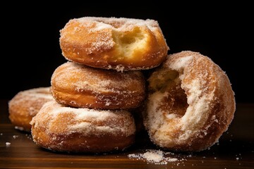 Professional food photography of cinnamon sugar donuts