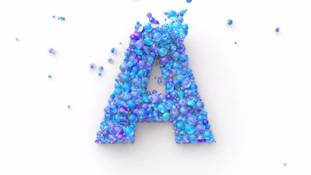 Learn Latin Alphabet with these fun Colorful Balls that Form an Individual Letter 4k Video Made for Learning Alphabet, Characters and Letter Forms in a Fun Way
