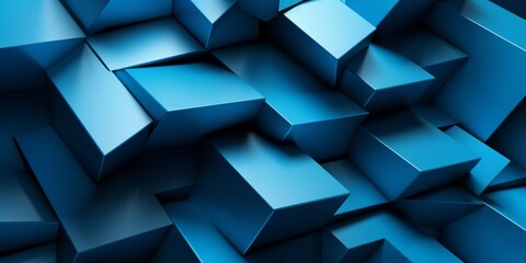 Blue square geometric shape background. AI Generated