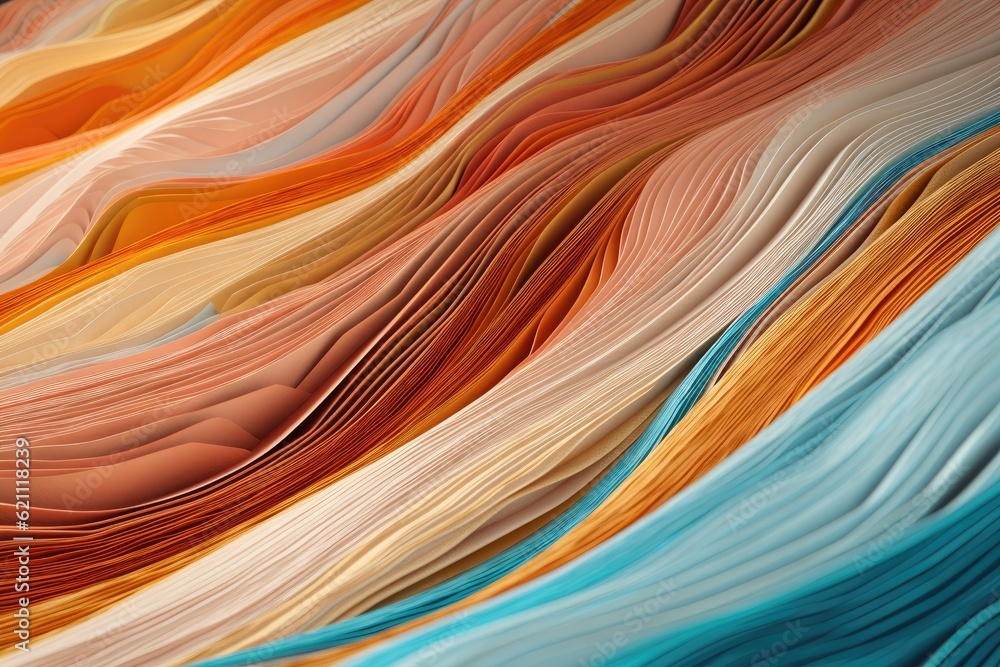 Poster macro of folded paper with an abstract backdrop and a three-dimensional impression. made using gener