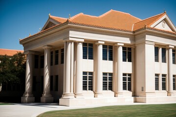 Fototapeta premium A school s cornerstone standing as a fortress of knowledge