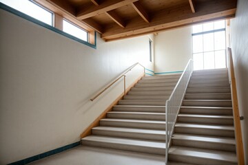 A school stairway turning into a stairway to heaven