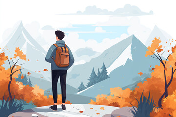 Obraz premium A simple drawing of a student while studying. Generative AI