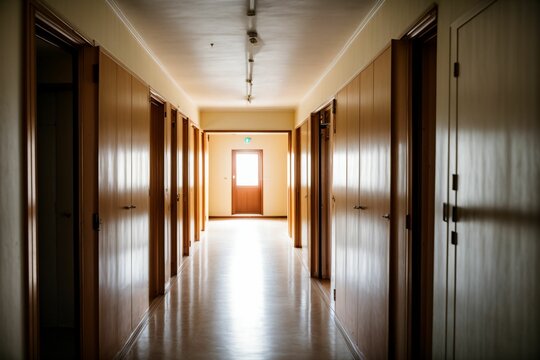 An empty corridor in the dormitory echoing with past laughter