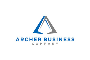 Triangle archer arrow head logo design modern technology icon symbol