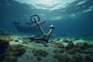anchor at the bottom of the sea