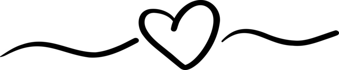 Hand Drawn Cute Cartoon Heart, Playful and Charming Doodle Art