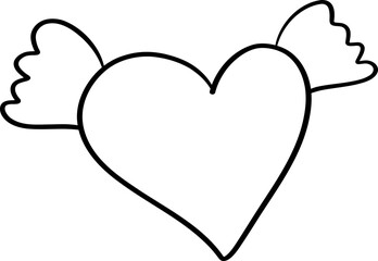 Hand Drawn Cute Cartoon Heart, Playful and Charming Doodle Art