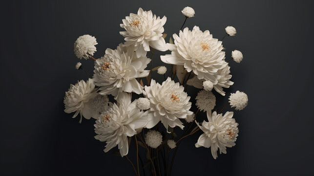 white flowers HD 8K wallpaper Stock Photographic Image