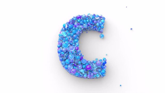Learn Latin Alphabet with these fun Colorful Balls that Form an Individual Letter 4k Video Made for Learning Alphabet, Characters and Letter Forms in a Fun Way