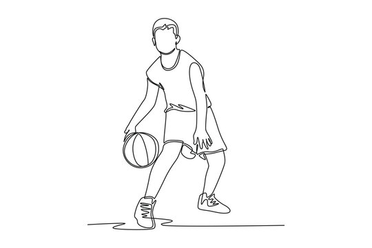 Continuous one line drawing Youth Sports concept. Single line draw design vector graphic illustration.