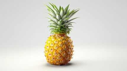 pineapple on a white HD 8K wallpaper Stock Photographic Image