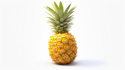 pineapple on white HD 8K wallpaper Stock Photographic Image