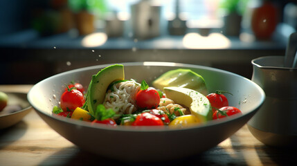 salad in a bowl HD 8K wallpaper Stock Photographic Image