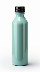A blue aqua water bottle mock up on white background. Generative AI. 