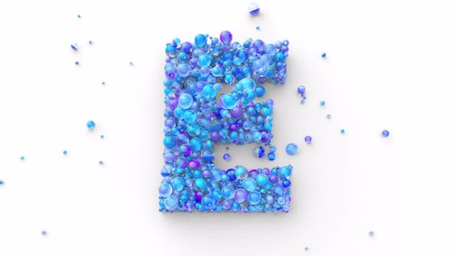 Latin Alphabet - Colorfull Balls Form a Letter in 4k Video Made for Learning Alphabet, Characters and Letter Forms in a Fun Way