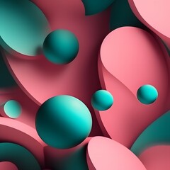 abstract 3 d render of modern geometric shapes with colorful gradient