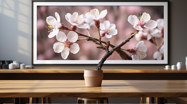 blossoms in a vase  HD 8K wallpaper Stock Photographic Image