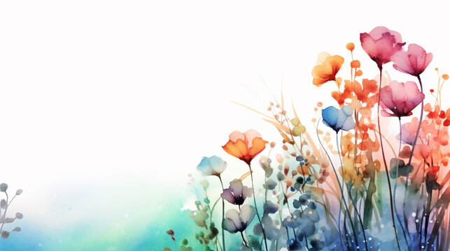 flowers in the grass  HD 8K wallpaper Stock Photographic Image