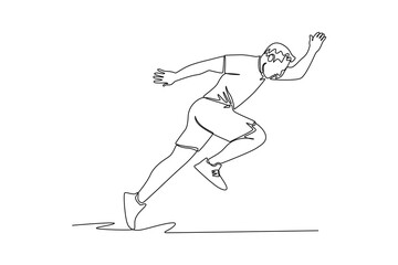 Continuous one line drawing Youth Sports concept. Single line draw design vector graphic illustration.