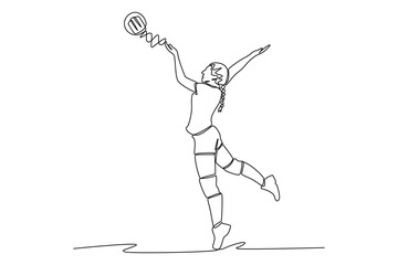 Continuous one line drawing Youth Sports concept. Single line draw design vector graphic illustration.