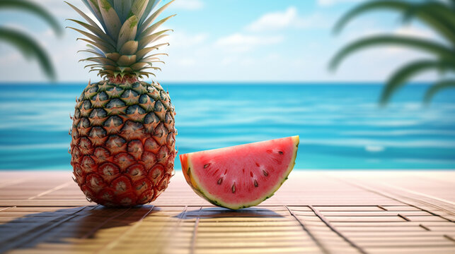 cocktail on the beach  HD 8K wallpaper Stock Photographic Image
