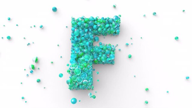 Latin Alphabet - Colorfull Balls Form a Letter in 4k Video Made for Learning Alphabet, Characters and Letter Forms in a Fun Way