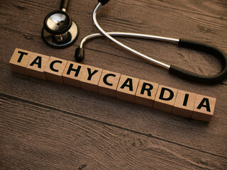 Tachycardia, text words typography written with wooden letter, health and medical