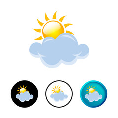 Modern Party Sunny Weather Icon Illustration