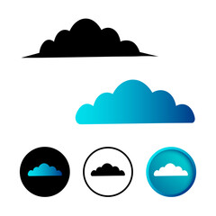 Flat Clouds Icon Illustration