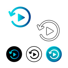 Abstract Reply Video Icon Illustration